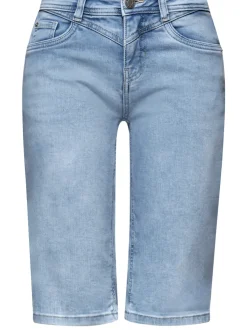 Street One Damen Jeans-Bermudas in light stone