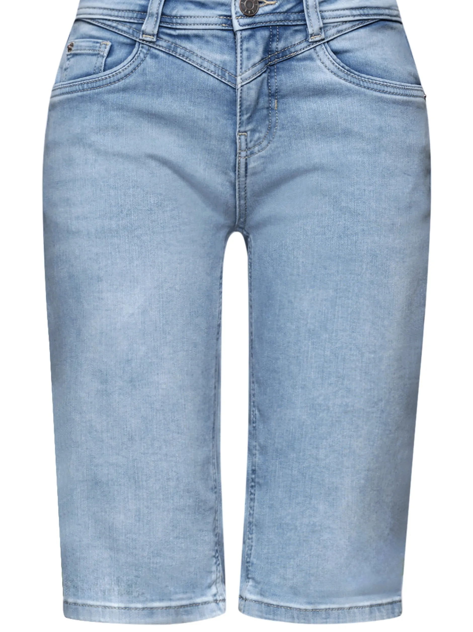 Street One Damen Jeans-Bermudas in light stone