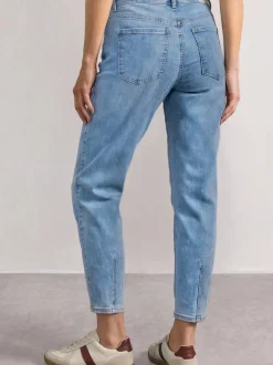 Street One Damen Jeans in light stone - Länge: verkürzt