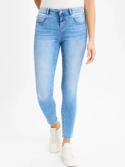 Street One Damen Jeans in light stone - Länge: verkürzt