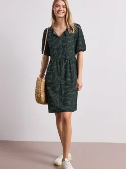 Street One Damen Kleid in tanne schwarz - Ärmel: kurzarm