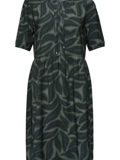 Street One Damen Kleid in tanne schwarz - Ärmel: kurzarm