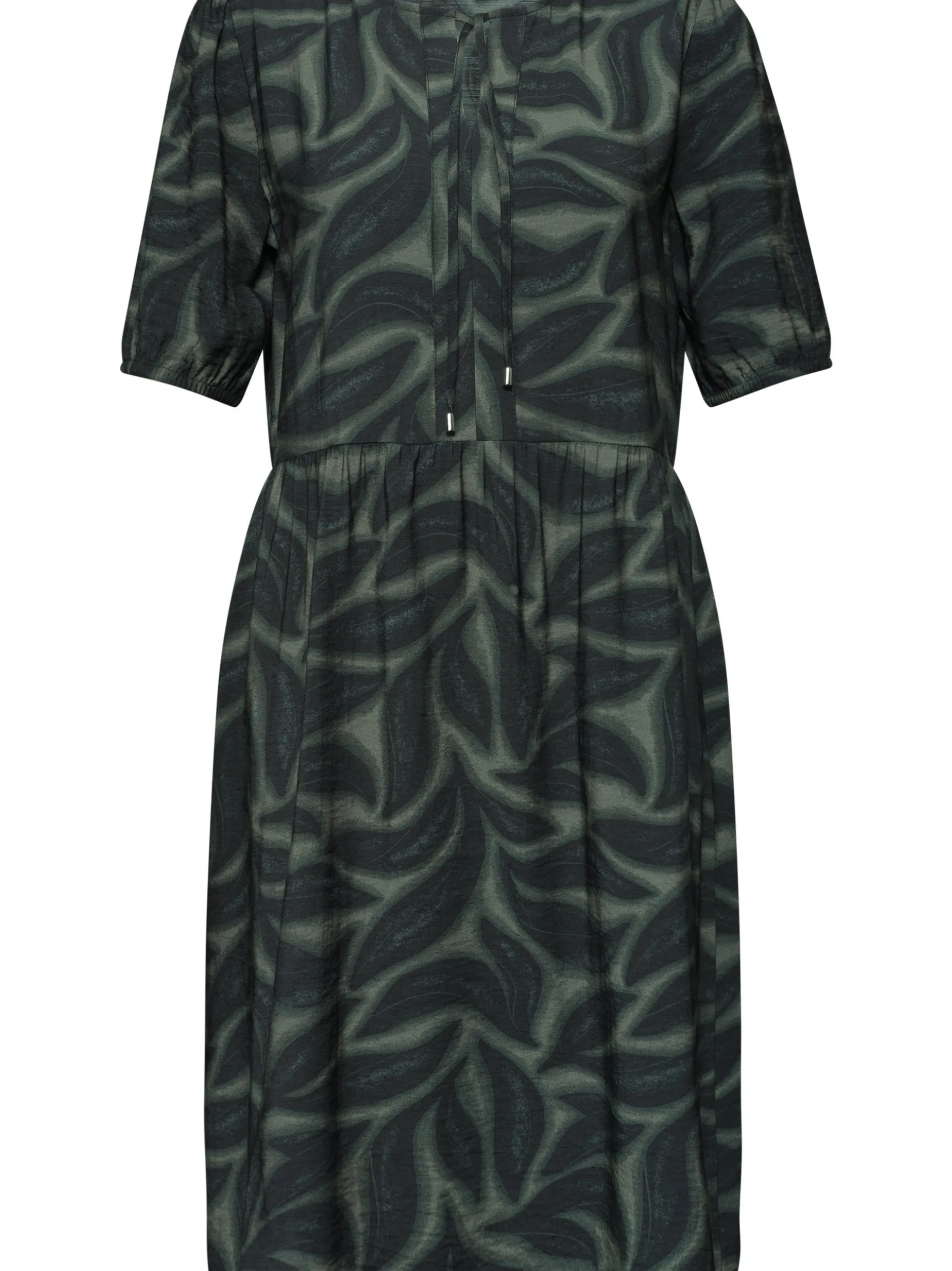 Street One Damen Kleid in tanne schwarz - Ärmel: kurzarm