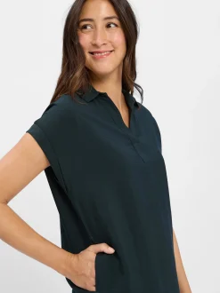 Street One Damen Kleid in tanne - Ärmel: kurzarm