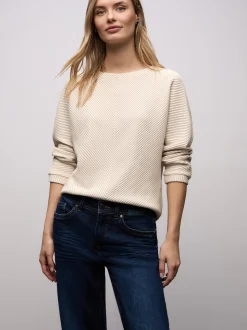Street One Damen Langarmshirt in beige ecru