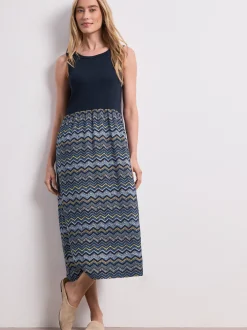 Street One Damen Sommerkleid in marine mehrfarbig