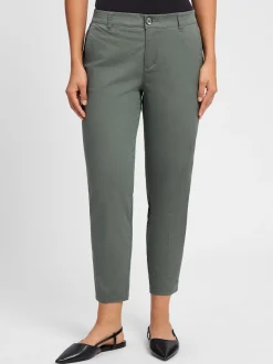 Street One Damen Stoffhose in khaki - Länge: verkürzt