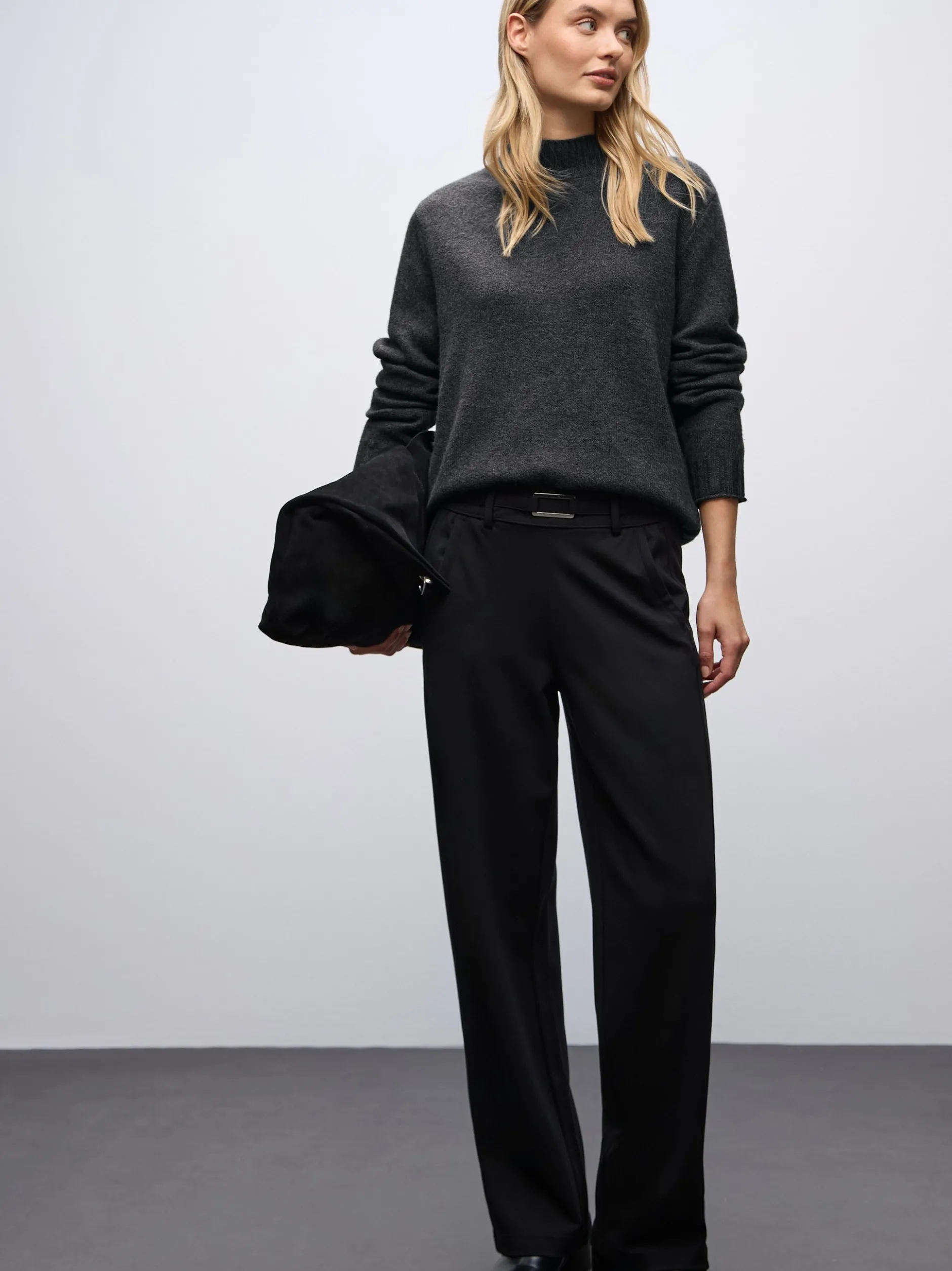 Street One Damen Strickpullover in anthrazit