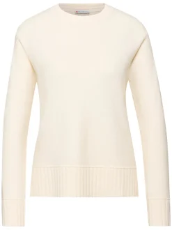 Street One Damen Strickpullover in ecru - Ärmel: langarm