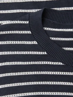 Street One Damen Strickshirt in marine weiß