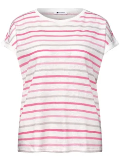 Street One Damen T-Shirt in ecru pink