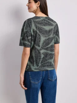Street One Damen T-Shirt in grau lind - Ärmel: kurzarm