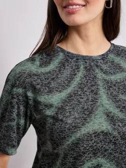 Street One Damen T-Shirt in grau lind - Ärmel: kurzarm
