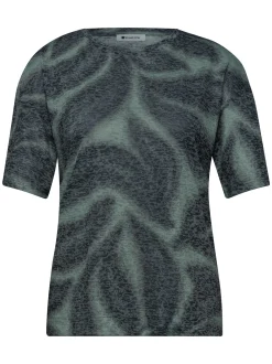 Street One Damen T-Shirt in grau lind - Ärmel: kurzarm