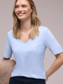Street One Damen T-Shirt in hellblau - Ärmel: kurzarm