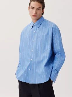 Studio Seidensticker Herren Casual Hemd - Unisex - Oversized Fit in blau