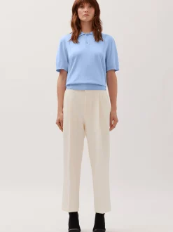Studio Seidensticker Herren Strick Polo - Regular Fit in hellblau