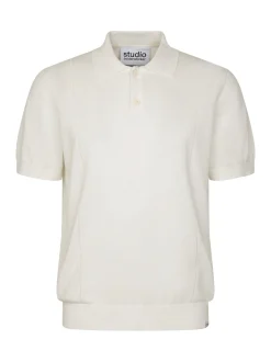Studio Seidensticker Herren Strick Polo - Regular Fit in ecru