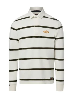 Superdry Herren Poloshirt in ecru oliv - Ärmel: langarm