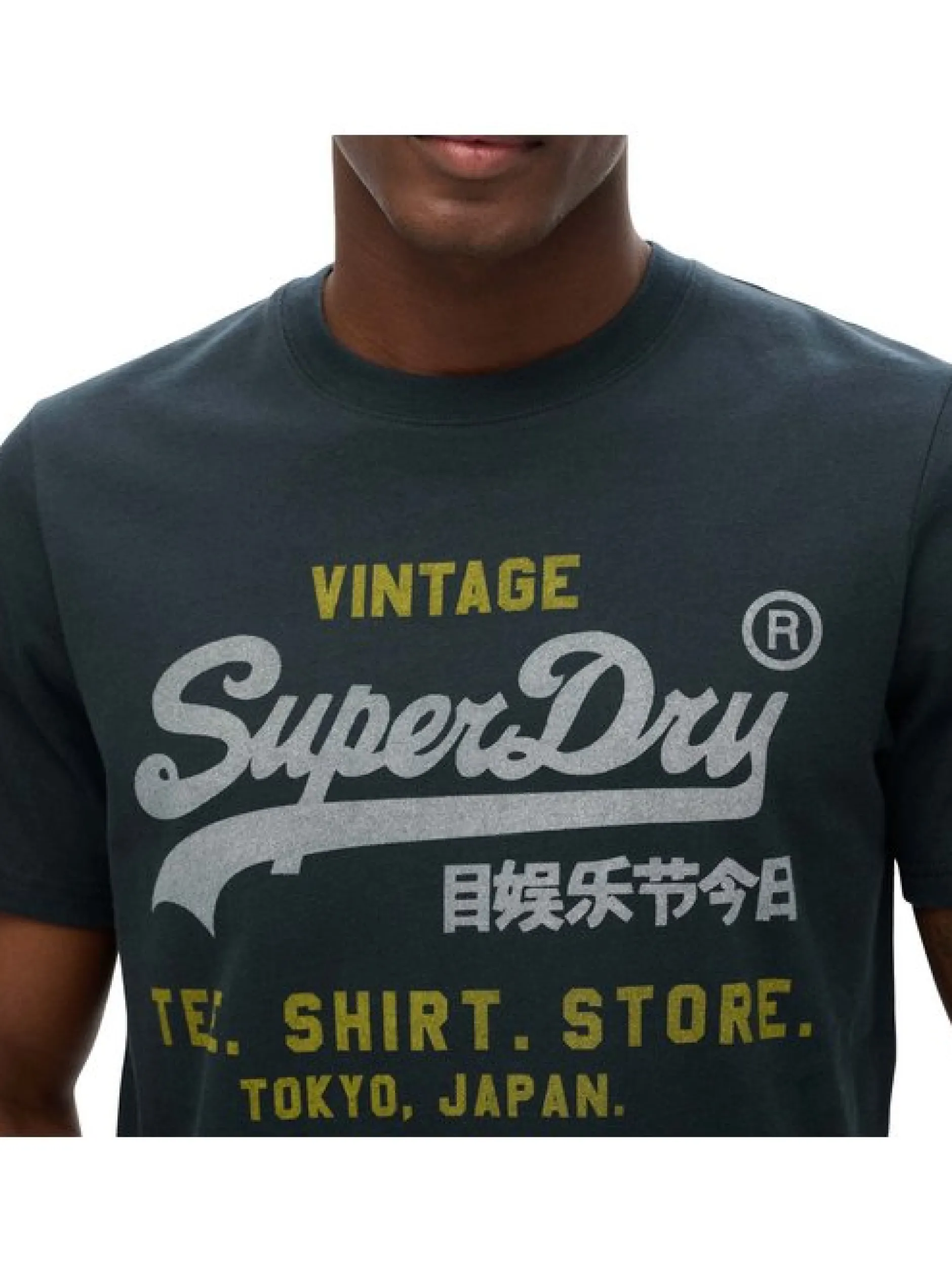 Superdry Herren T-Shirt in blau - Ausschnitt: Rundhals