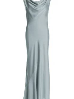 Swing Damen Abendkleid in blau - Ausschnitt: Wasserfall