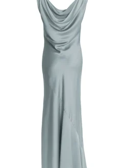 Swing Damen Abendkleid in blau - Ausschnitt: Wasserfall