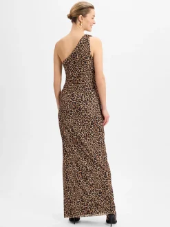 Swing Damen Abendkleid in camel braun - Ärmel: ohne Arm