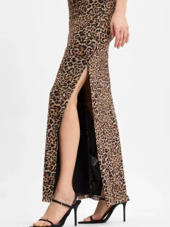 Swing Damen Abendkleid in camel braun - Ärmel: ohne Arm