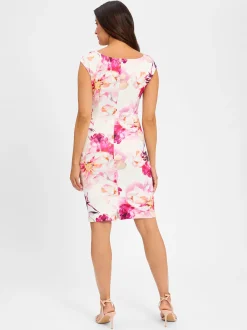Swing Damen Abendkleid in ecru pink - Ärmel: extra kurz