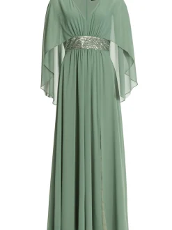 Swing Damen Abendkleid in lind - Ärmel: ohne Arm