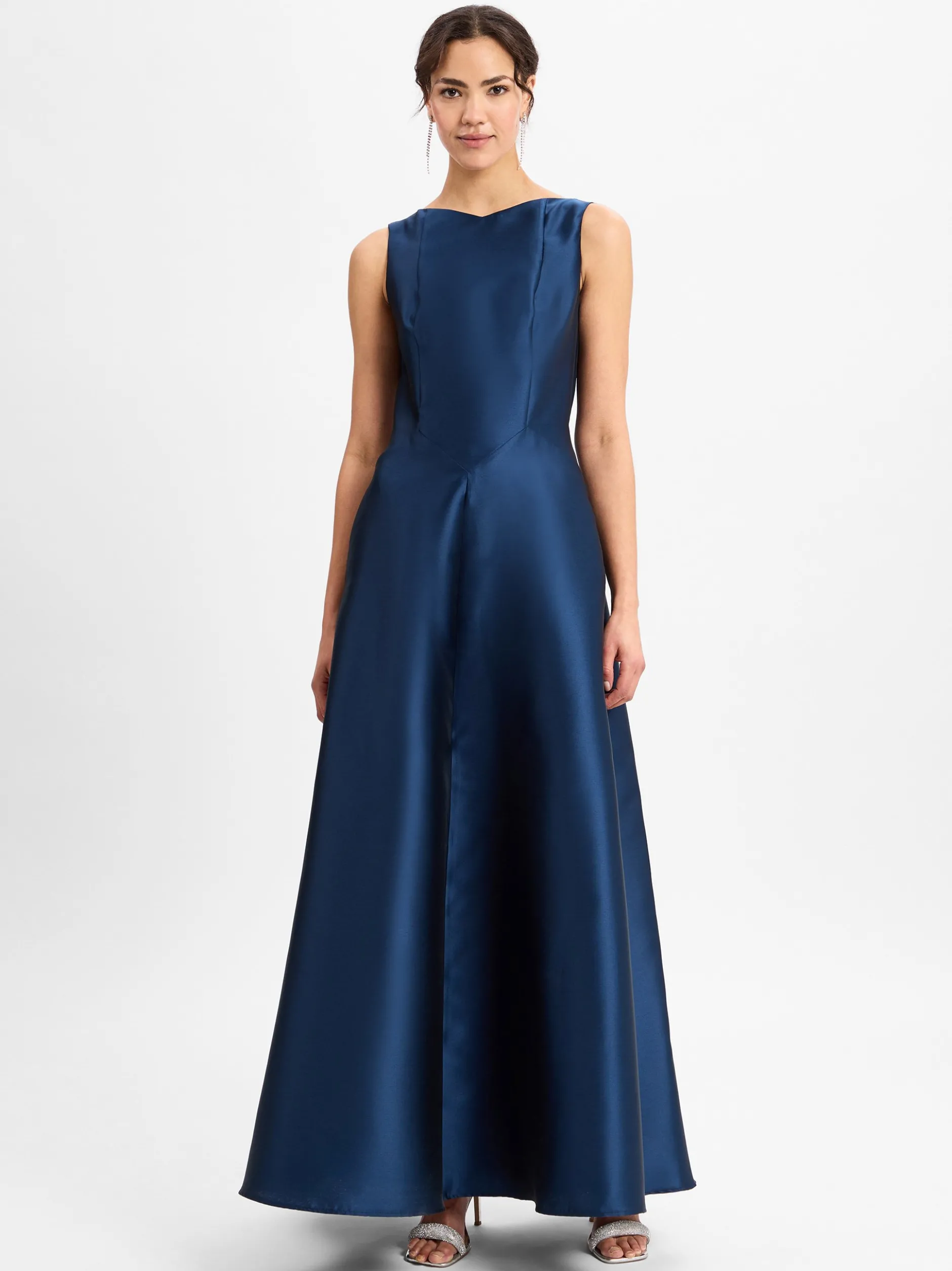 Swing Damen Abendkleid in marine - Ausschnitt: Rundhals