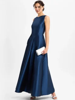 Swing Damen Abendkleid in marine - Ausschnitt: Rundhals