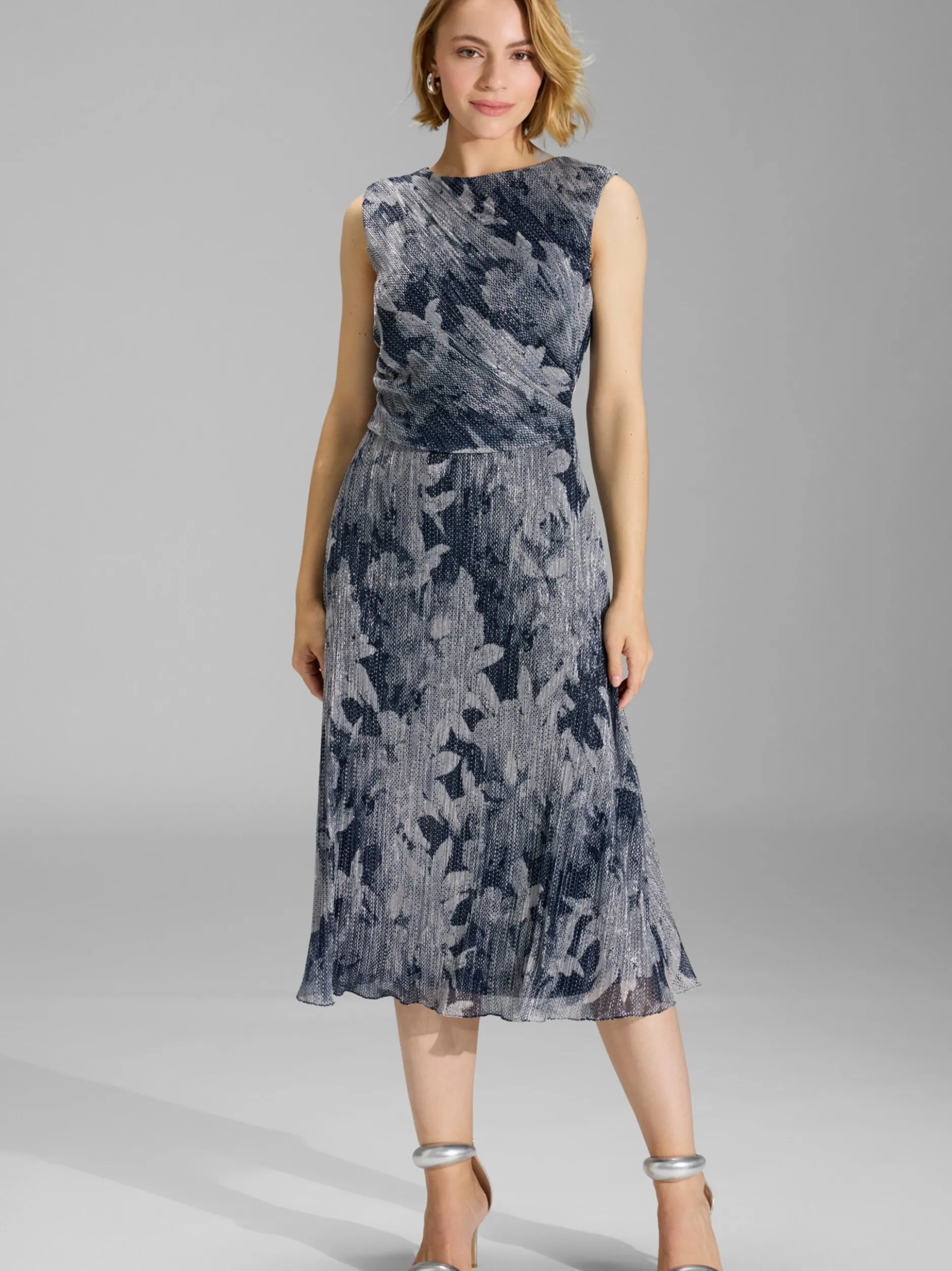 Swing Damen Abendkleid in marine silber - Länge: lang