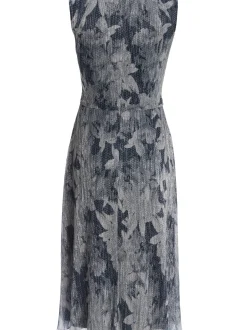Swing Damen Abendkleid in marine silber - Länge: lang