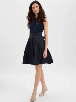 Swing Damen Abendkleid in marine - Länge: knielang
