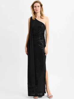 Swing Damen Abendkleid in schwarz - Ärmel: ohne Arm