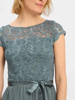 Swing Damen Abendkleid in schilf - Ausschnitt: Rundhals