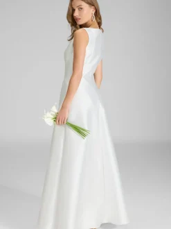 Swing Damen Abendkleid in weiß - Ausschnitt: Rundhals