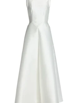 Swing Damen Abendkleid in weiß - Ausschnitt: Rundhals
