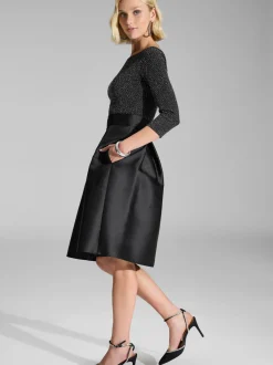 Swing Damen Cocktailkleid in schwarz silber