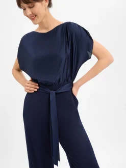Swing Damen Jumpsuit in marine - Ärmel: ohne Arm