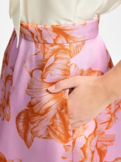 Swing Damen Midirock in rosa orange - Länge: midi