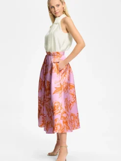 Swing Damen Midirock in rosa orange - Länge: midi