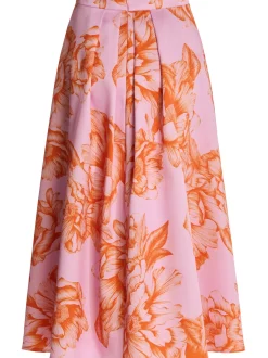 Swing Damen Midirock in rosa orange - Länge: midi