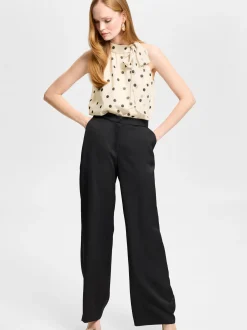 Swing Damen Satinhose in schwarz - Länge: lang