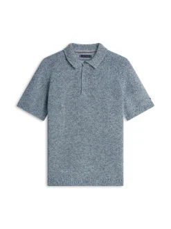 Tommy Hilfiger Tailored Herren Strick-Poloshirt in blau marine