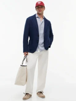 Tommy Hilfiger Tailored Herren Leinenhemd in blau weiß