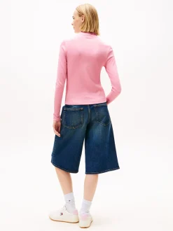 Tommy Jeans Damen Langarmshirt in pink - Ärmel: langarm