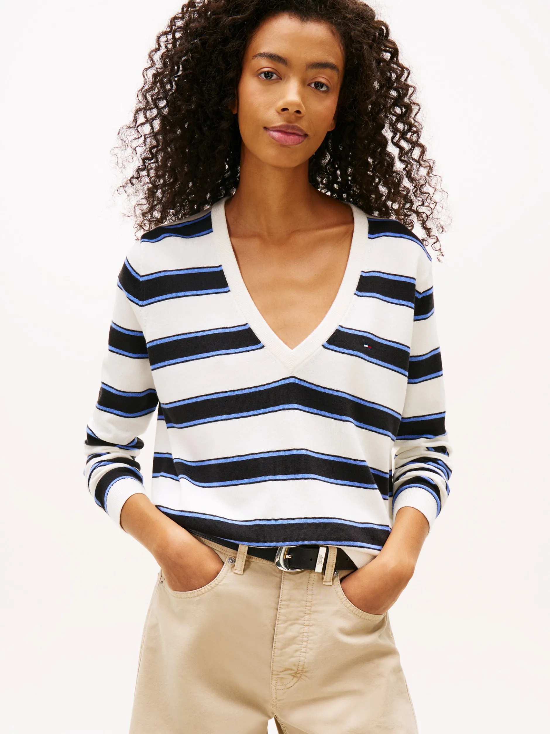 Tommy Jeans Damen Pullover in weiß schwarz