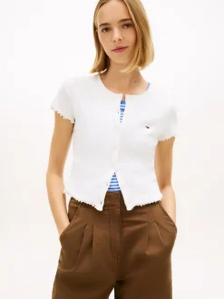 Tommy Jeans Damen Shirt in weiß - Ausschnitt: Rundhals